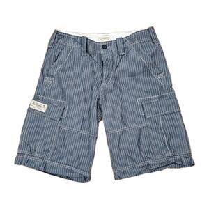 Polo Ralph Lauren Shorts Mens 30 Blue Pinstripe Cargo Baggy Cotton Denim Supply